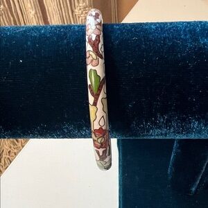 Vintage cloisonné bangle bracelet rose pink